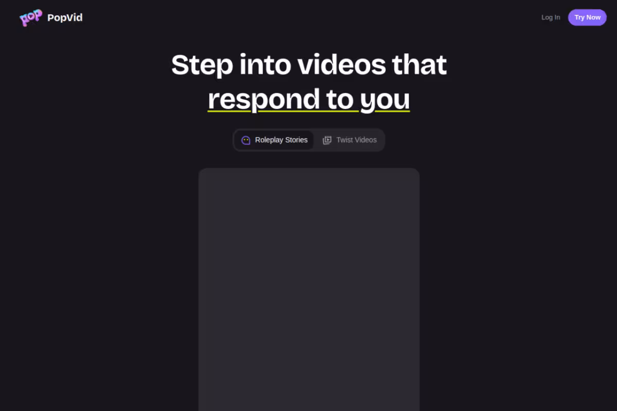 PopVid AI homepage screenshot