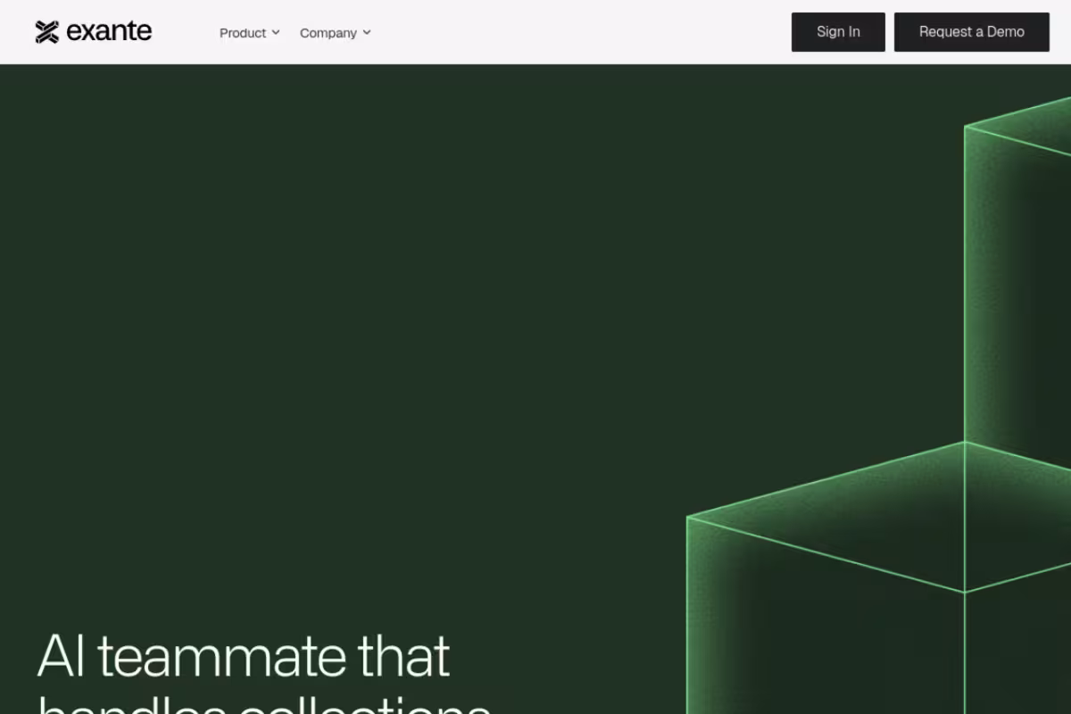 Exante homepage screenshot