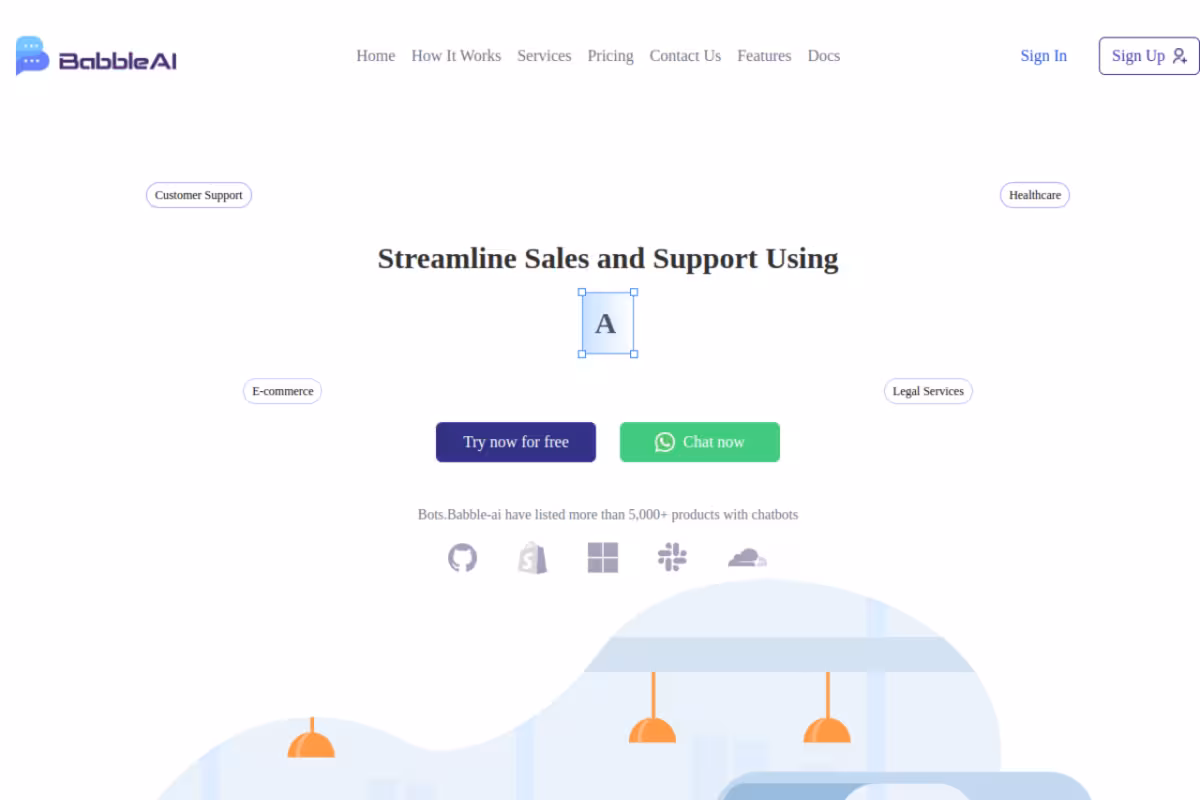 Create Chatbots Easily with Babble AI homepage screenshot