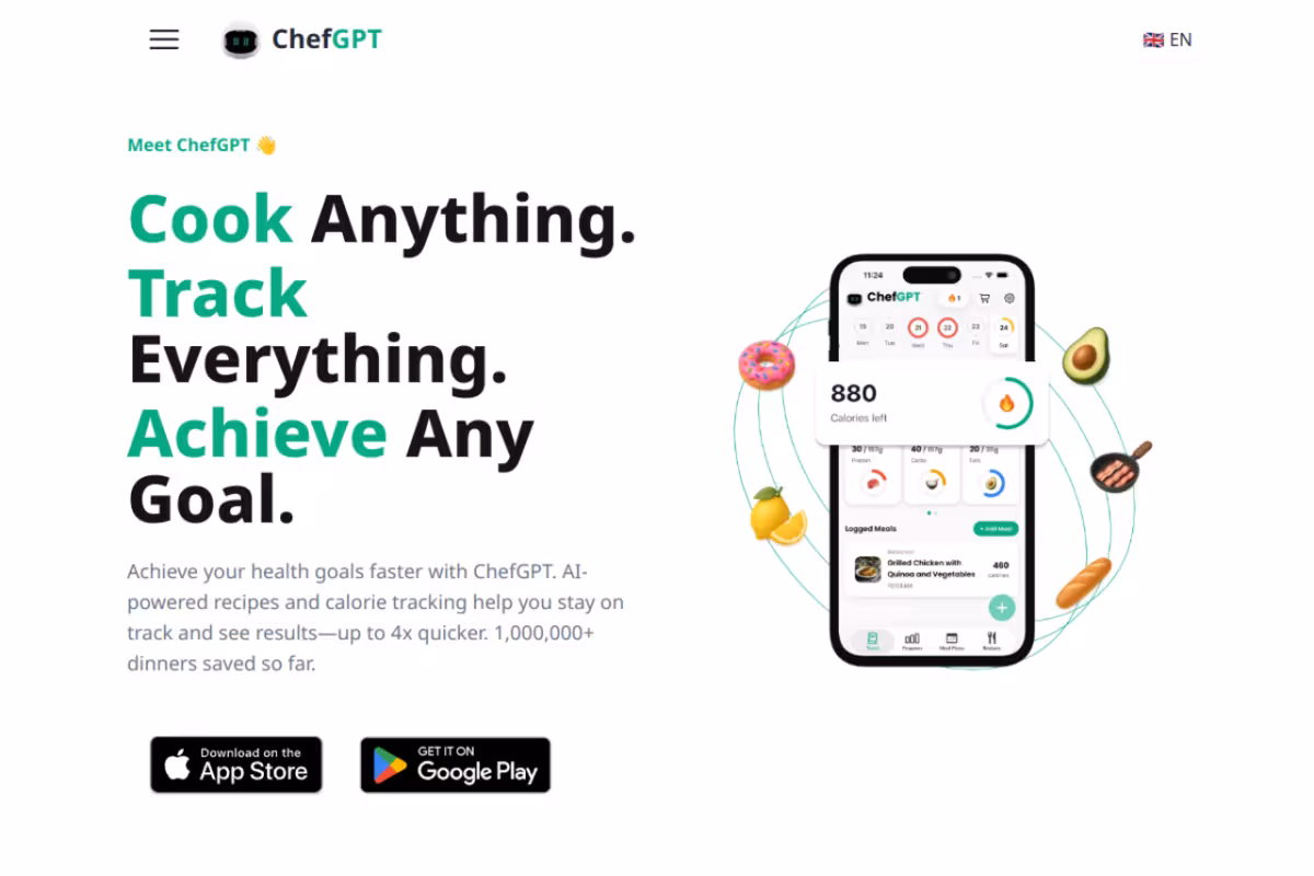 ChefGPT homepage screenshot
