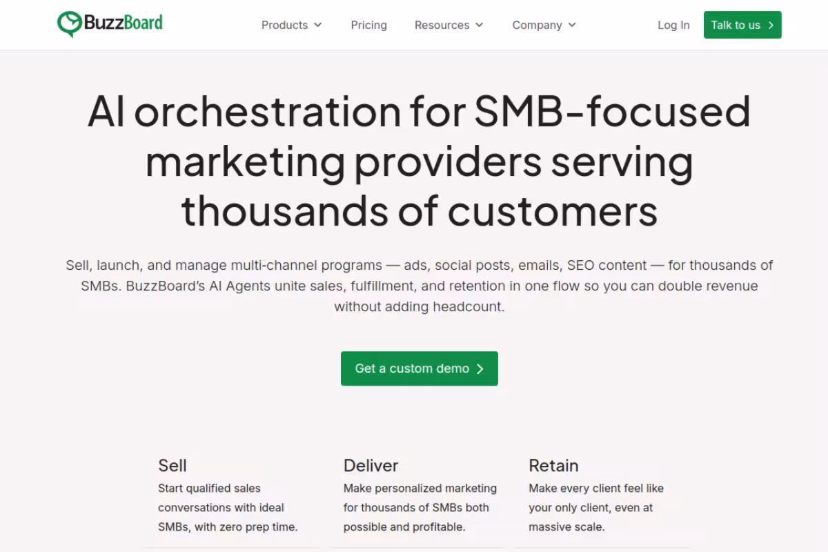 BuzzBoard homepage screenshot