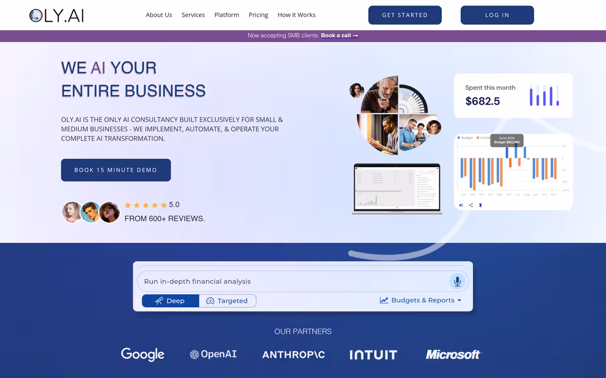 OLY.AI homepage screenshot