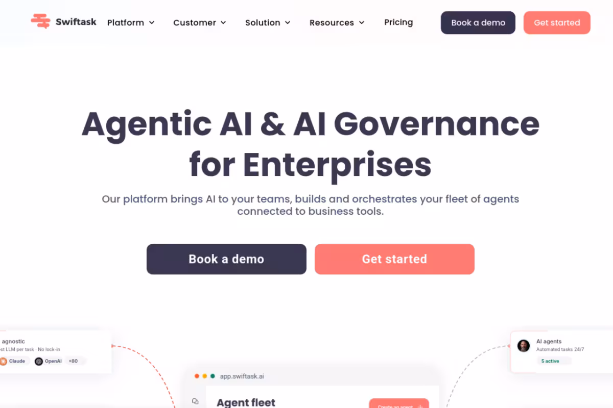 Swiftask homepage screenshot