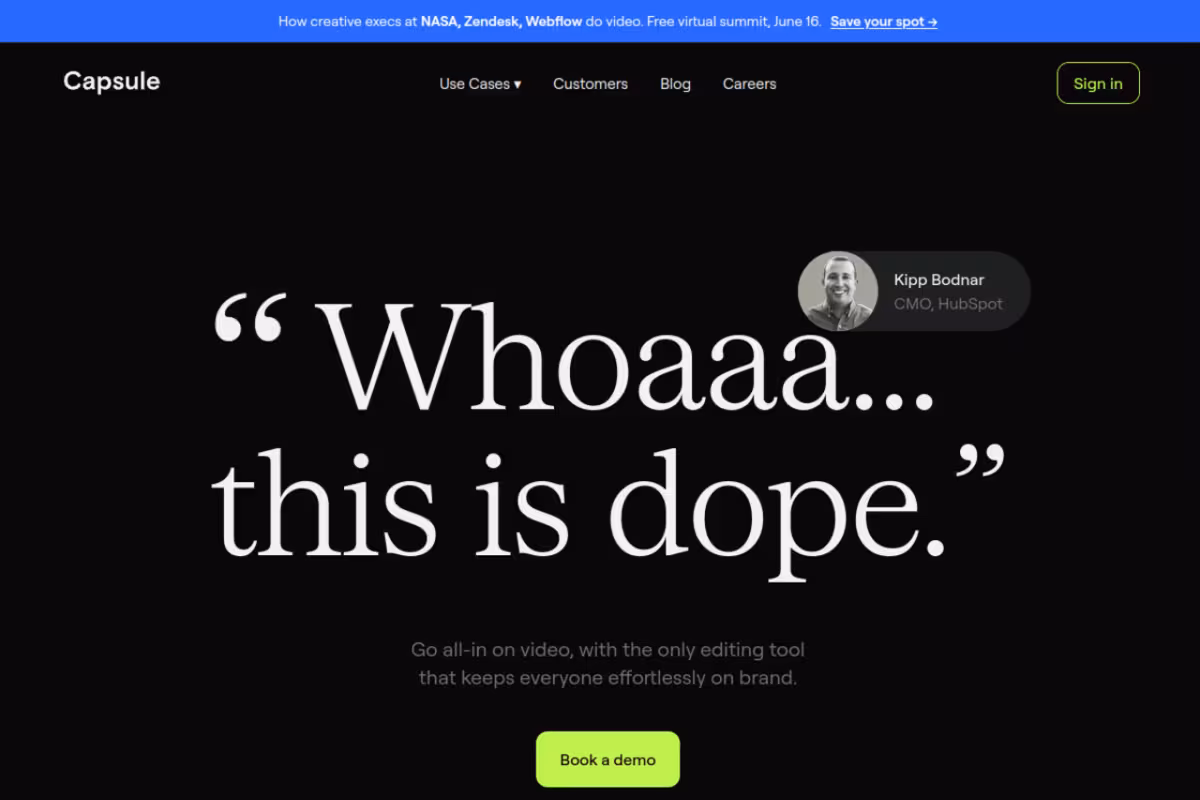 Capsule homepage screenshot