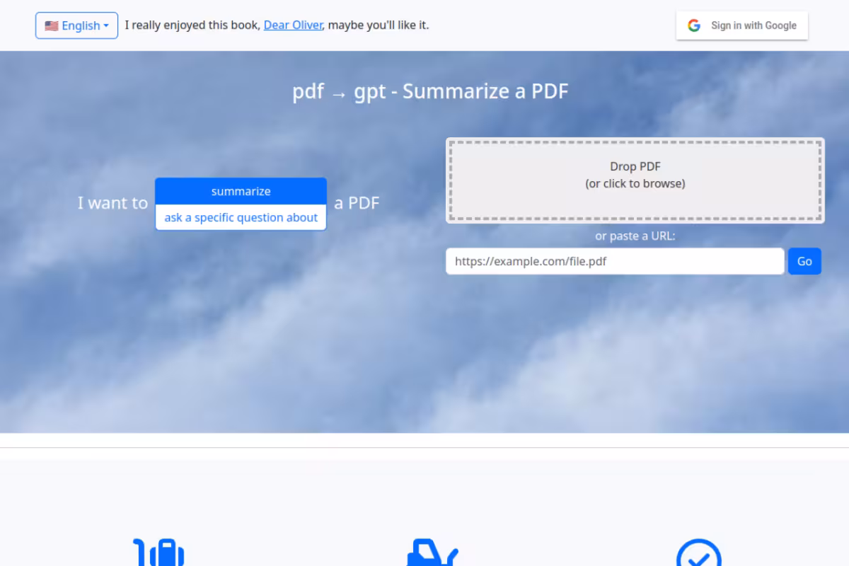 pdf → gpt homepage screenshot