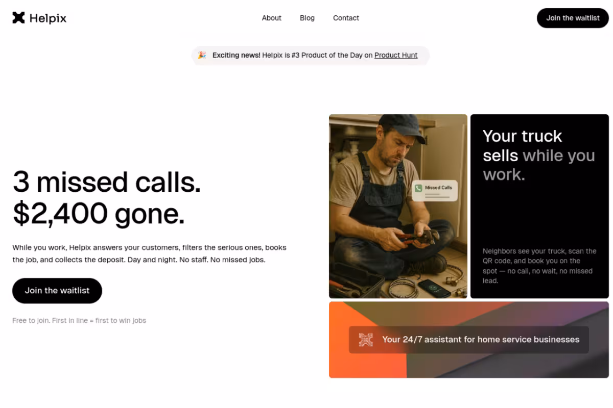 Helpix homepage screenshot