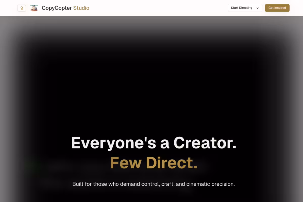CopyCopter homepage screenshot