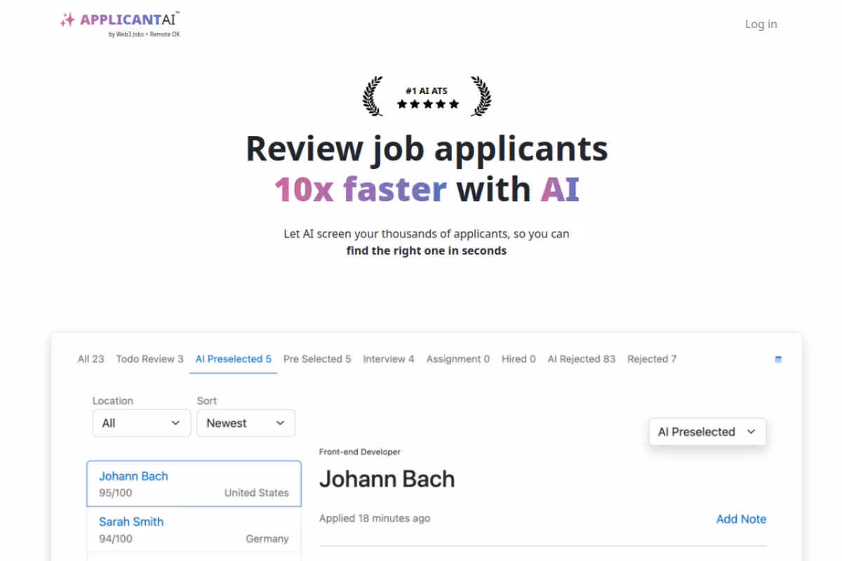Applicant AI homepage screenshot