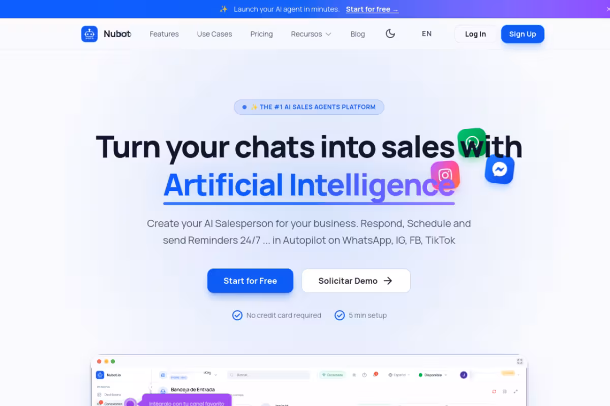 Nubot homepage screenshot