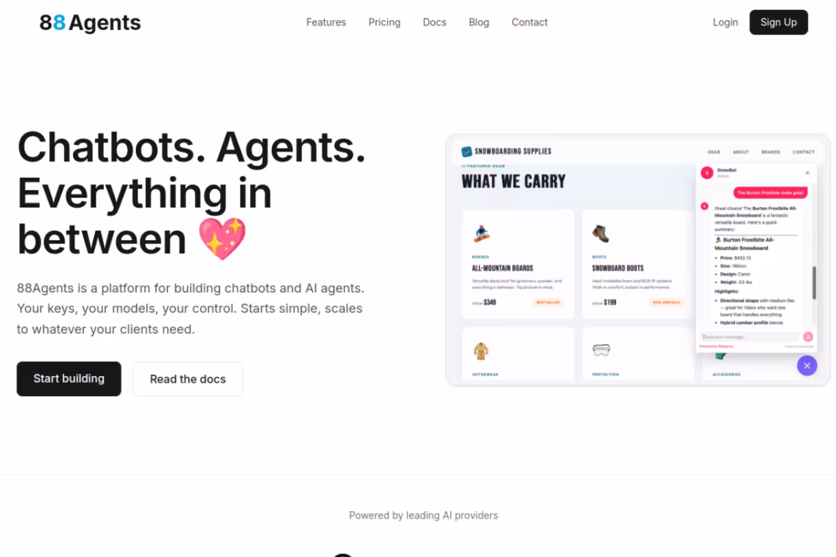 88Agents homepage screenshot