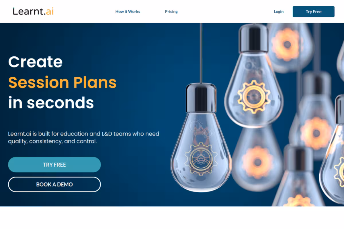 Learnt.ai homepage screenshot