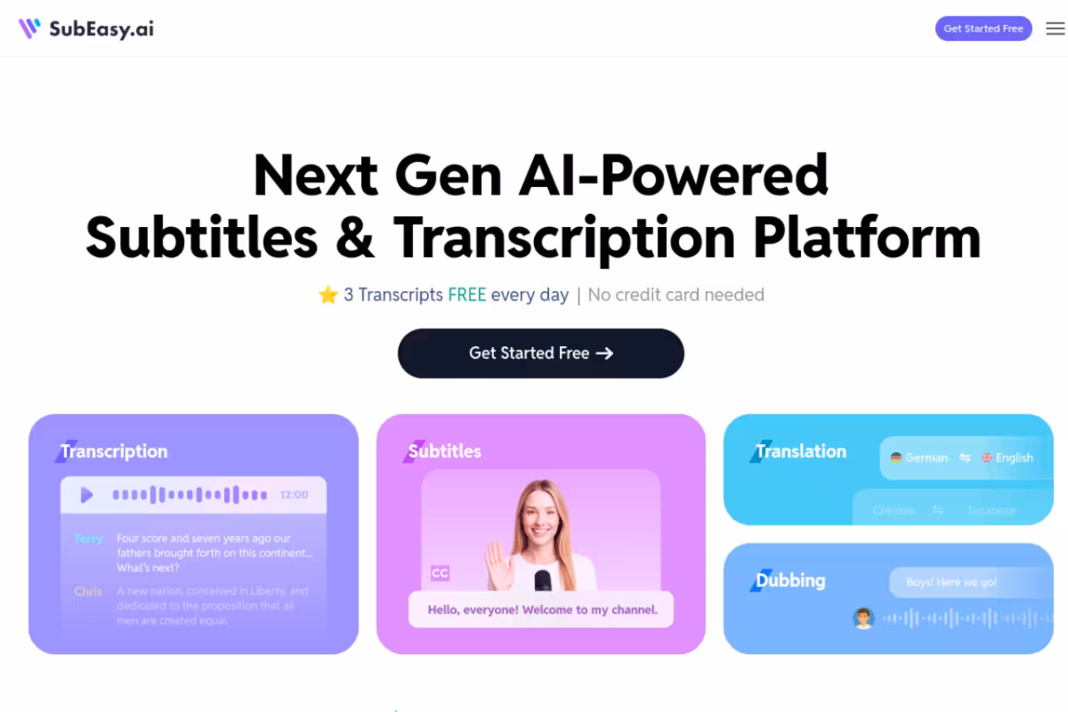 SubEasy.ai homepage screenshot