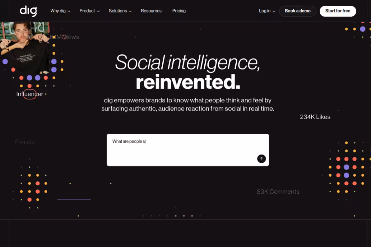 Social Listening & Brand Intelligence Platform homepage screenshot