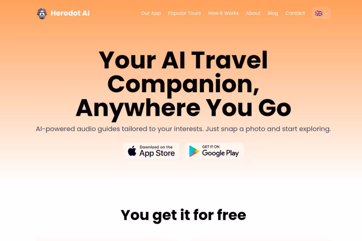 Herodot AI homepage screenshot