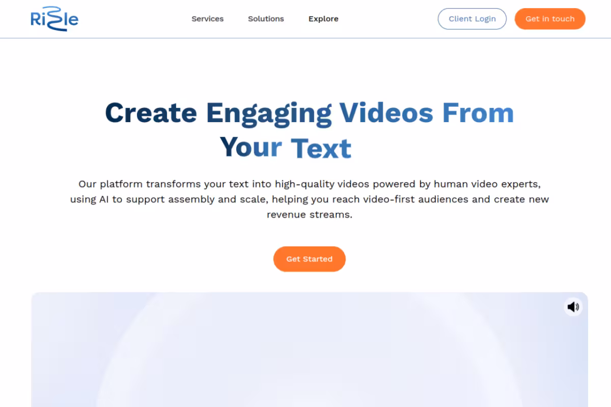 Rizzle homepage screenshot