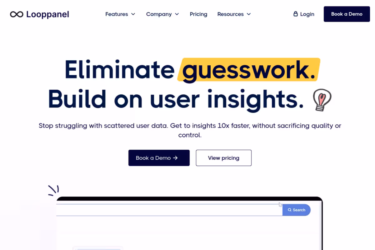 Looppanel homepage screenshot