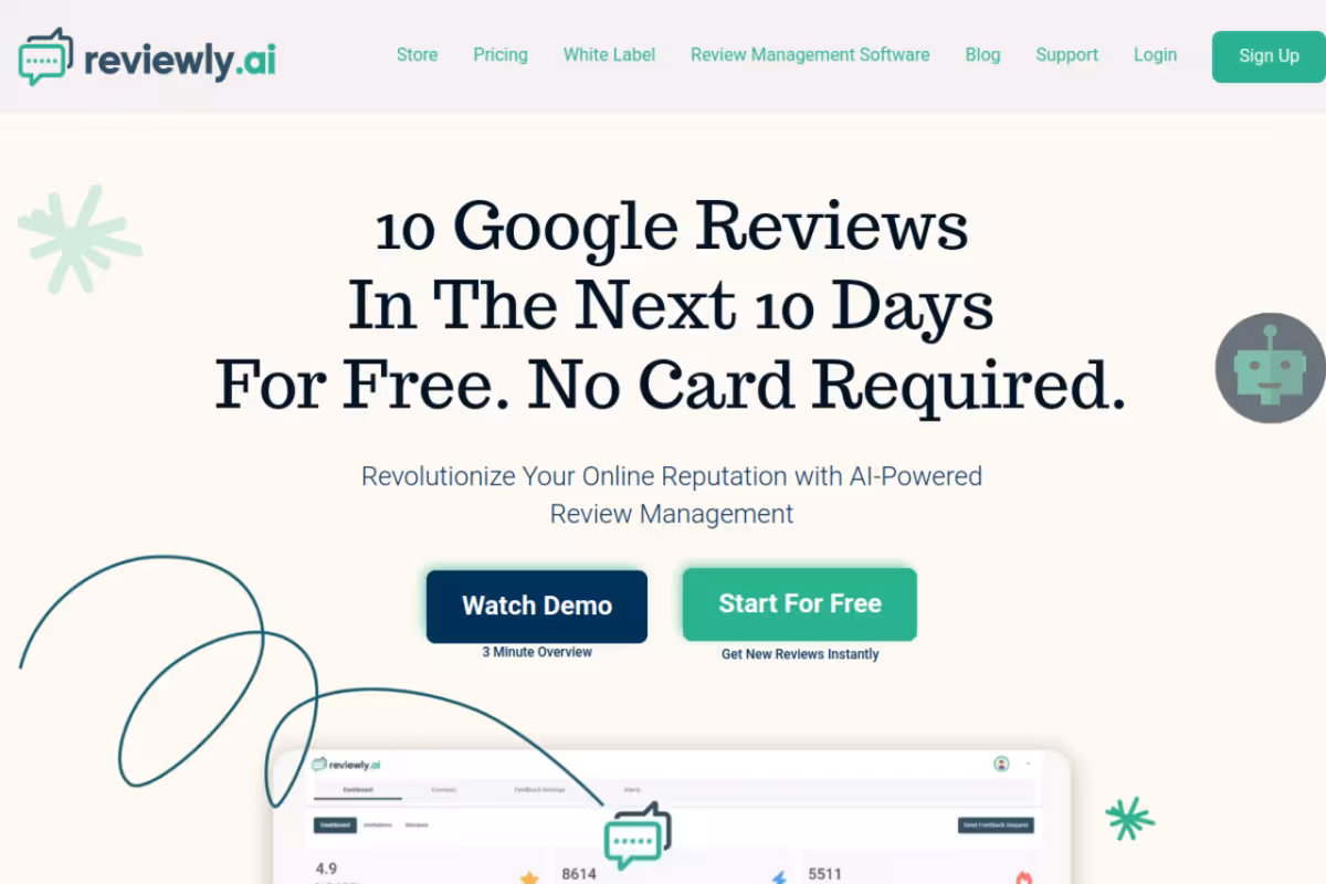 Reviewly homepage screenshot