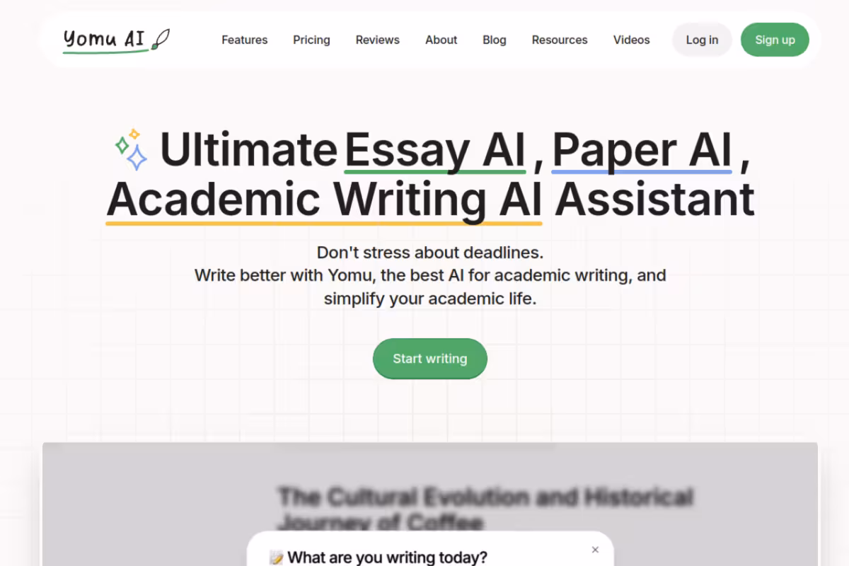 Yomu AI homepage screenshot