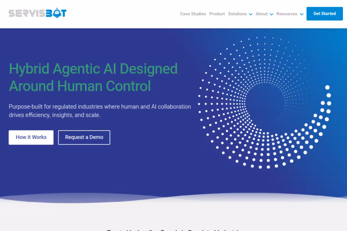 ServisBOT homepage screenshot
