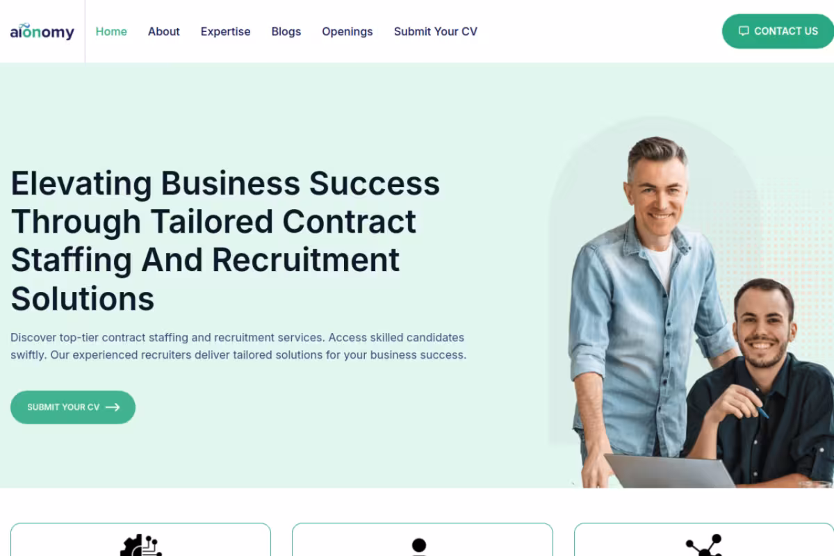 Expert Contract Staffing & Recruitment Services homepage screenshot