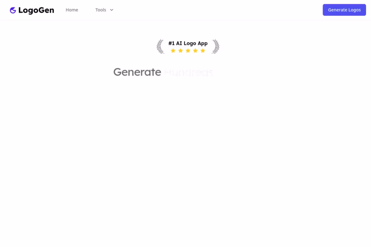 LogoGen homepage screenshot