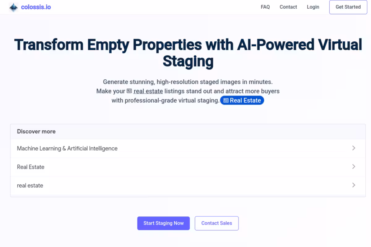colossis.io homepage screenshot