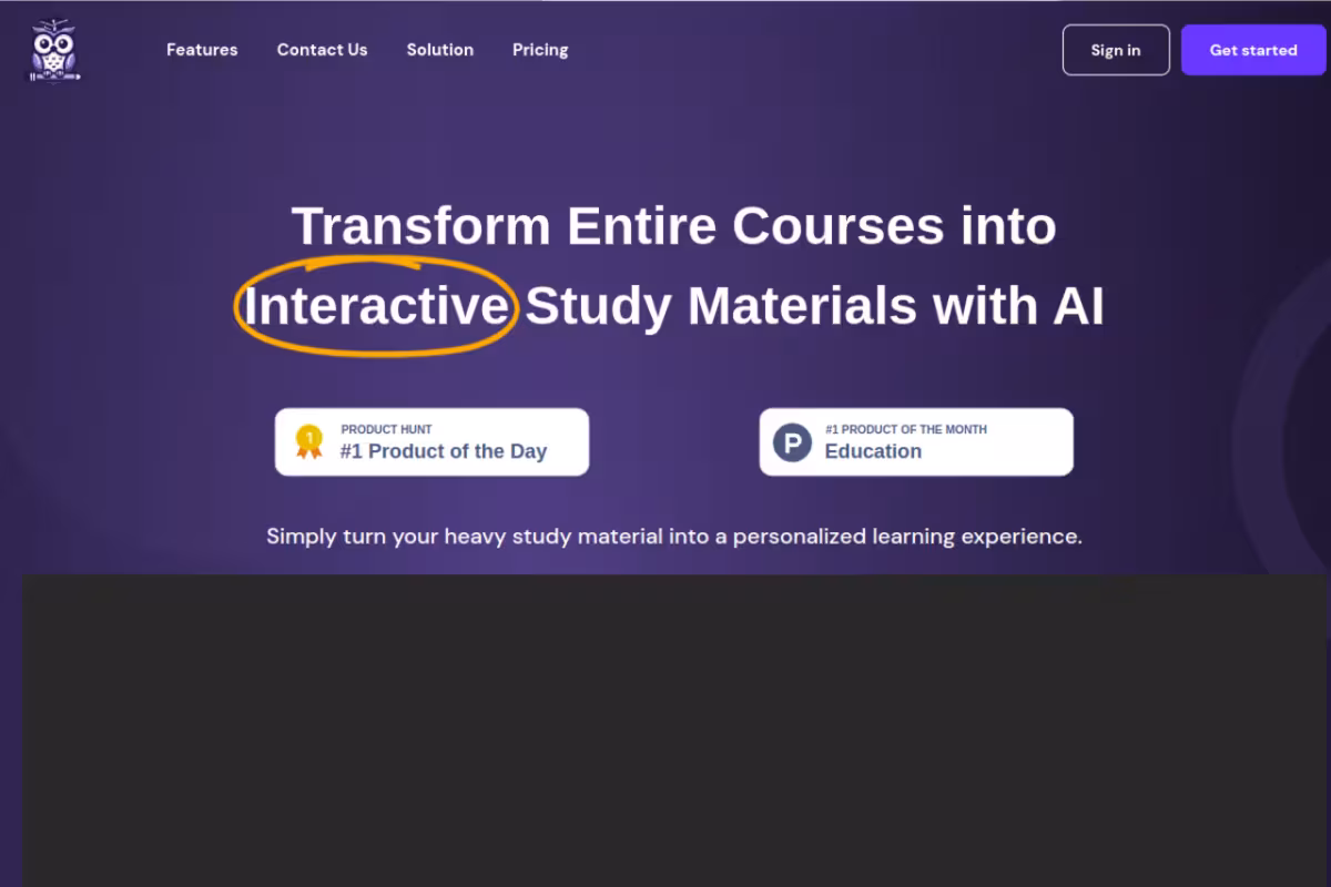 QWiser homepage screenshot