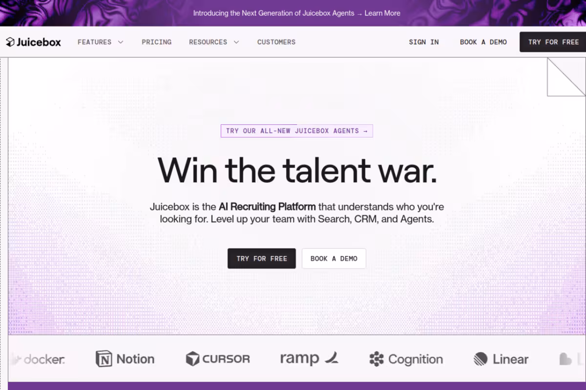 Juicebox (PeopleGPT) homepage screenshot