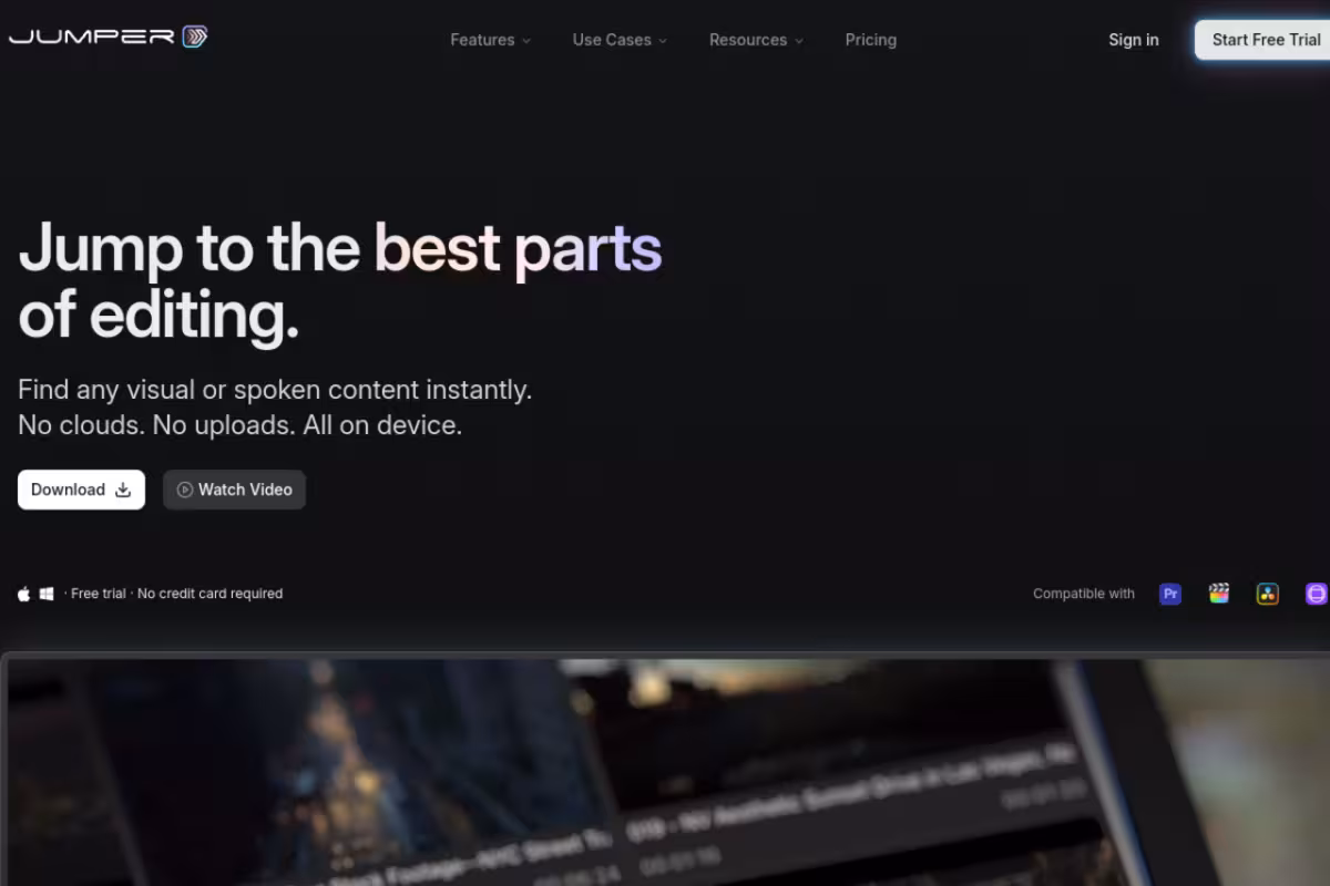 Jumper homepage screenshot