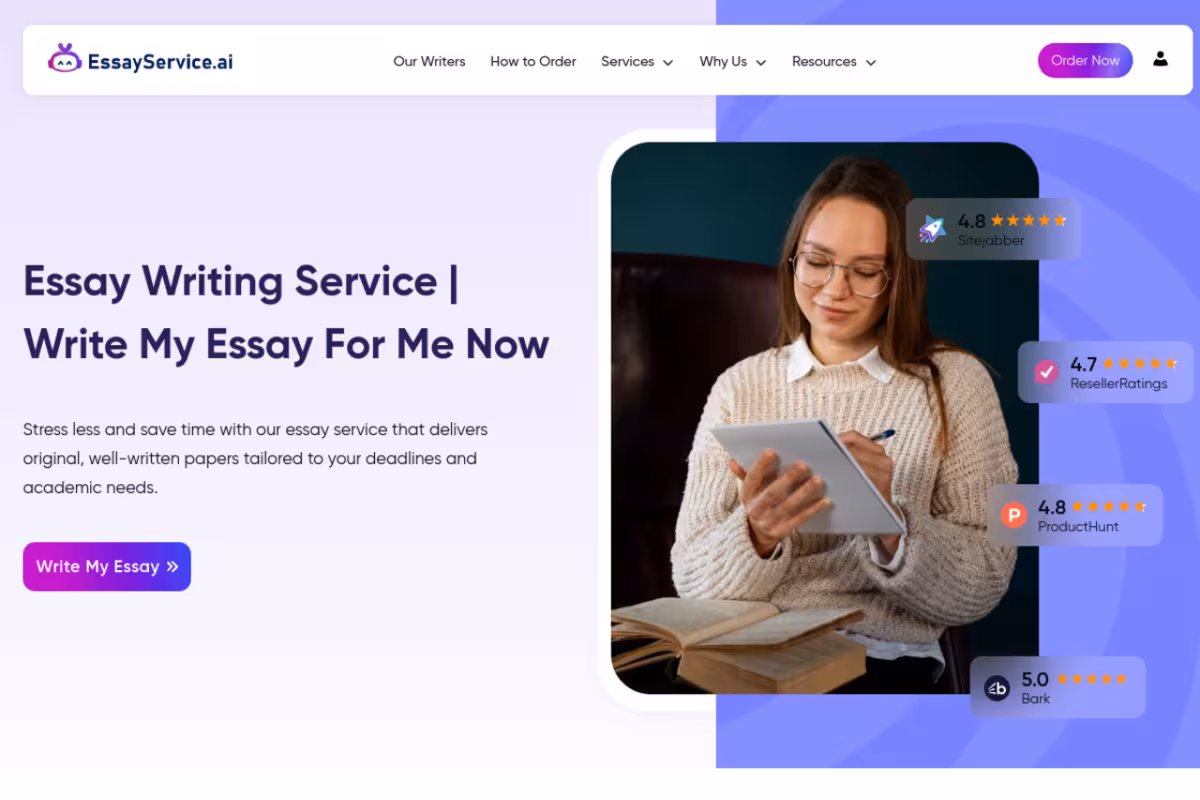 Essay Writing Service homepage screenshot