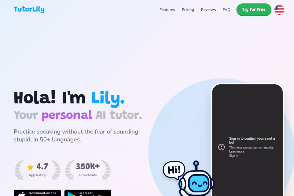 Tutor Lily homepage screenshot