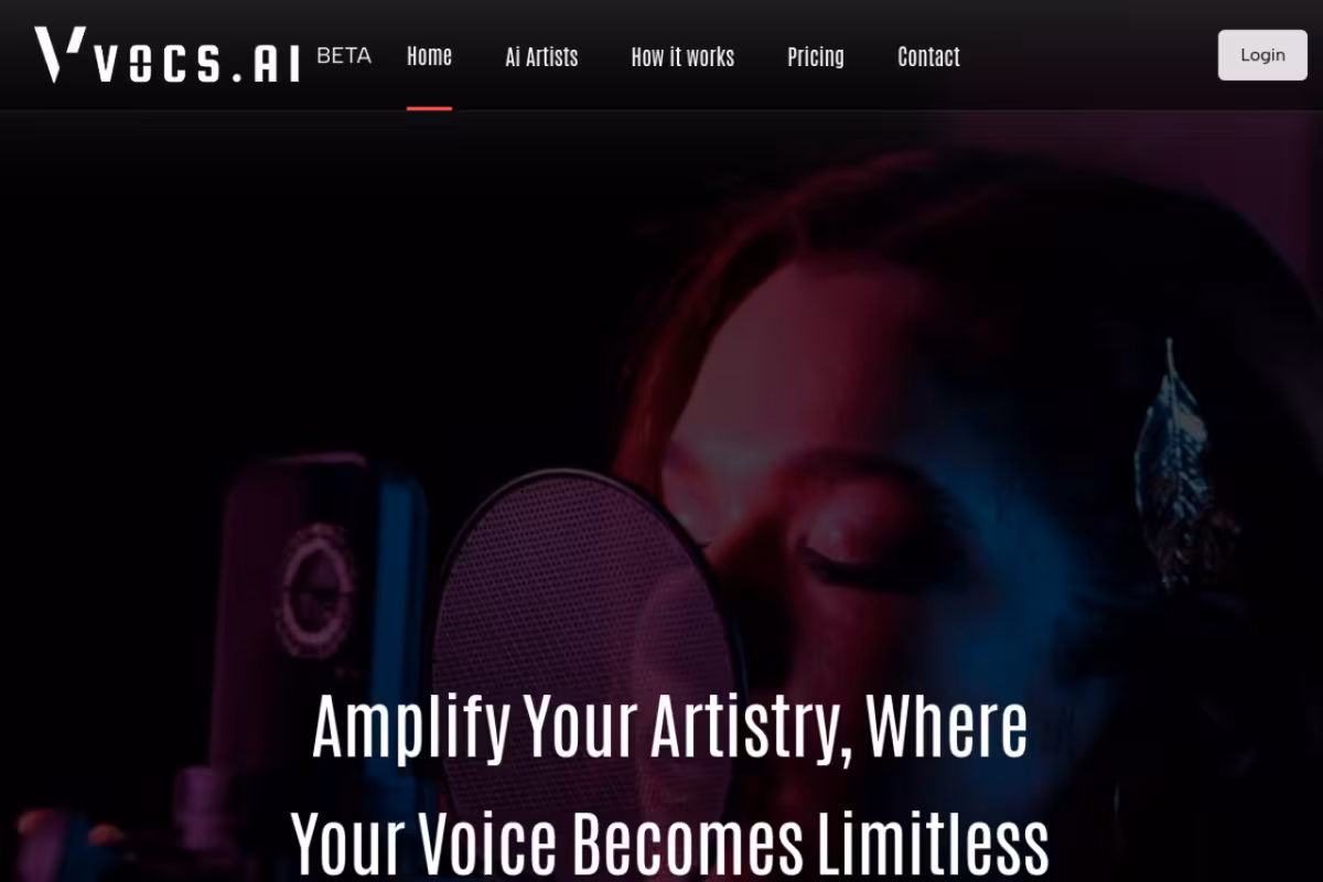 Vocs AI homepage screenshot