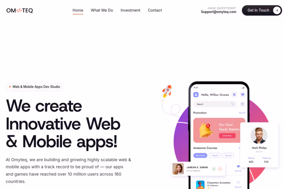 Omyteq EN homepage screenshot