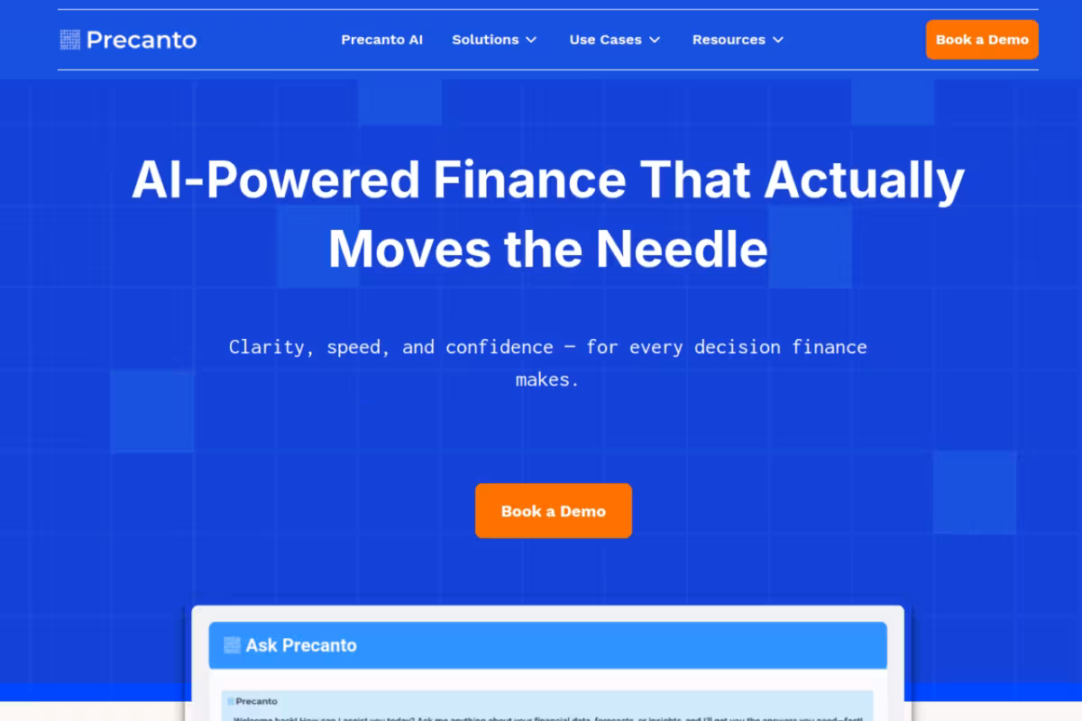 Precanto homepage screenshot