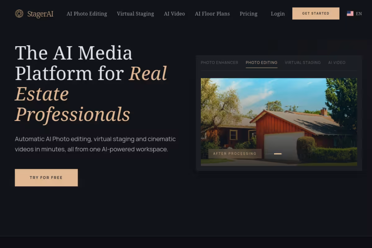 Stager AI homepage screenshot