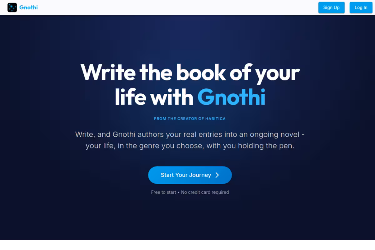 Gnothi homepage screenshot