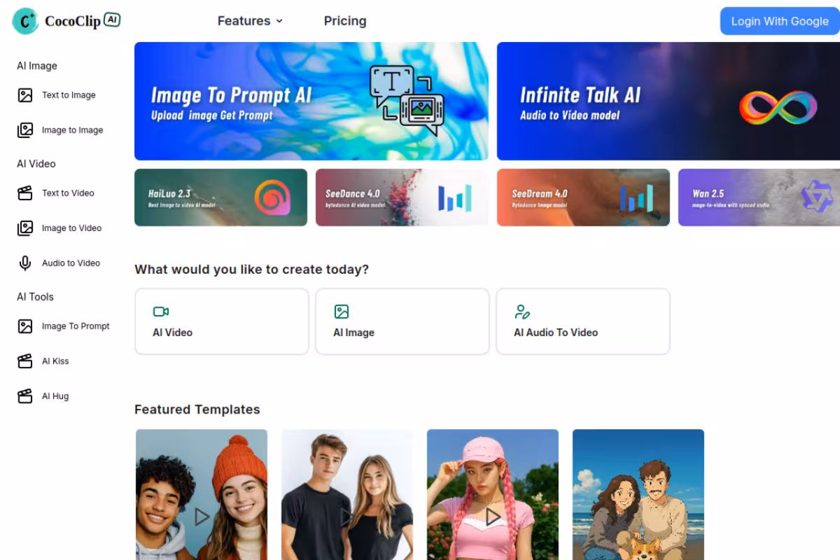 CoCoClip.AI homepage screenshot