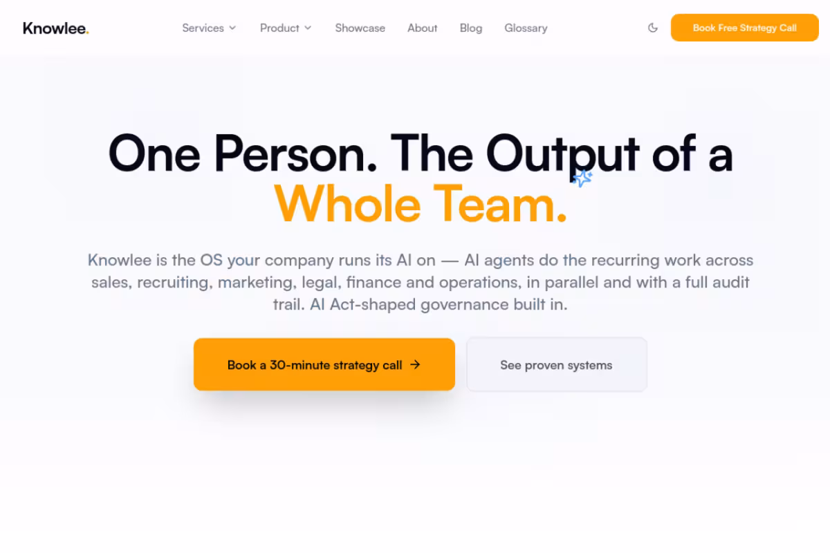 Knowlee homepage screenshot