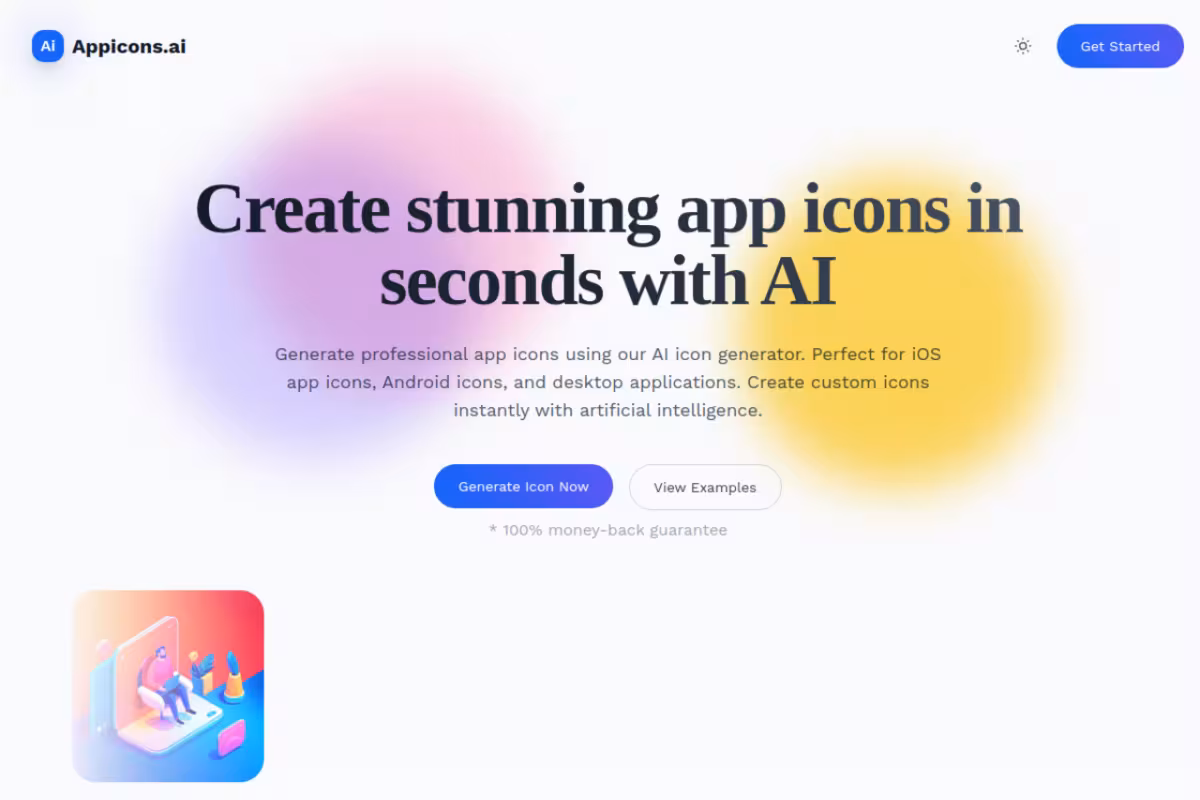Appicons.ai homepage screenshot