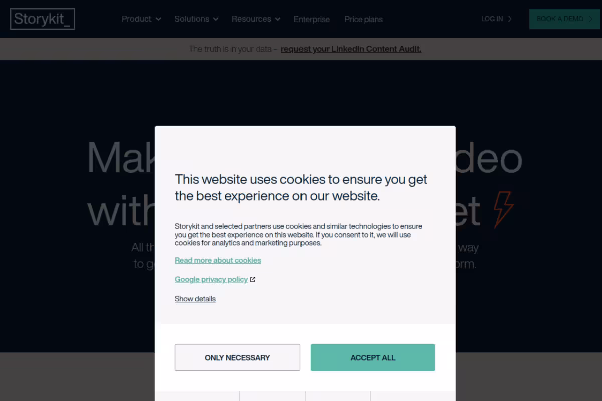 Storykit homepage screenshot
