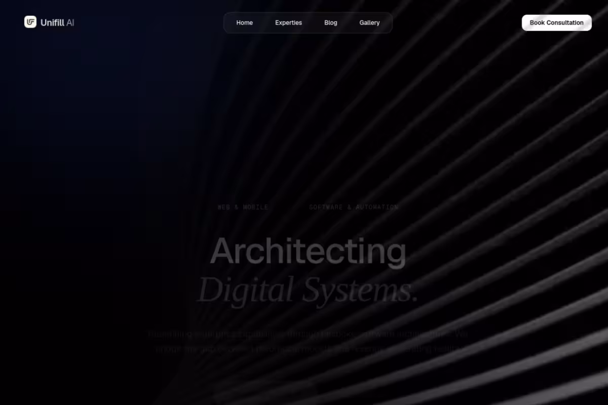 UnifillAI homepage screenshot