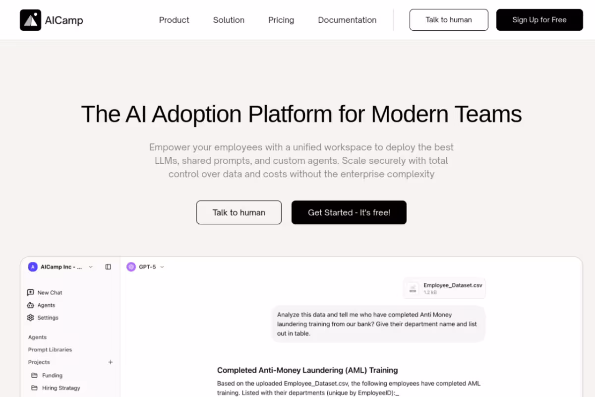 AICamp homepage screenshot