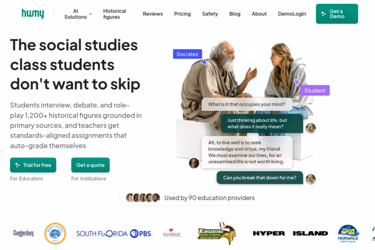 Humy.ai homepage screenshot