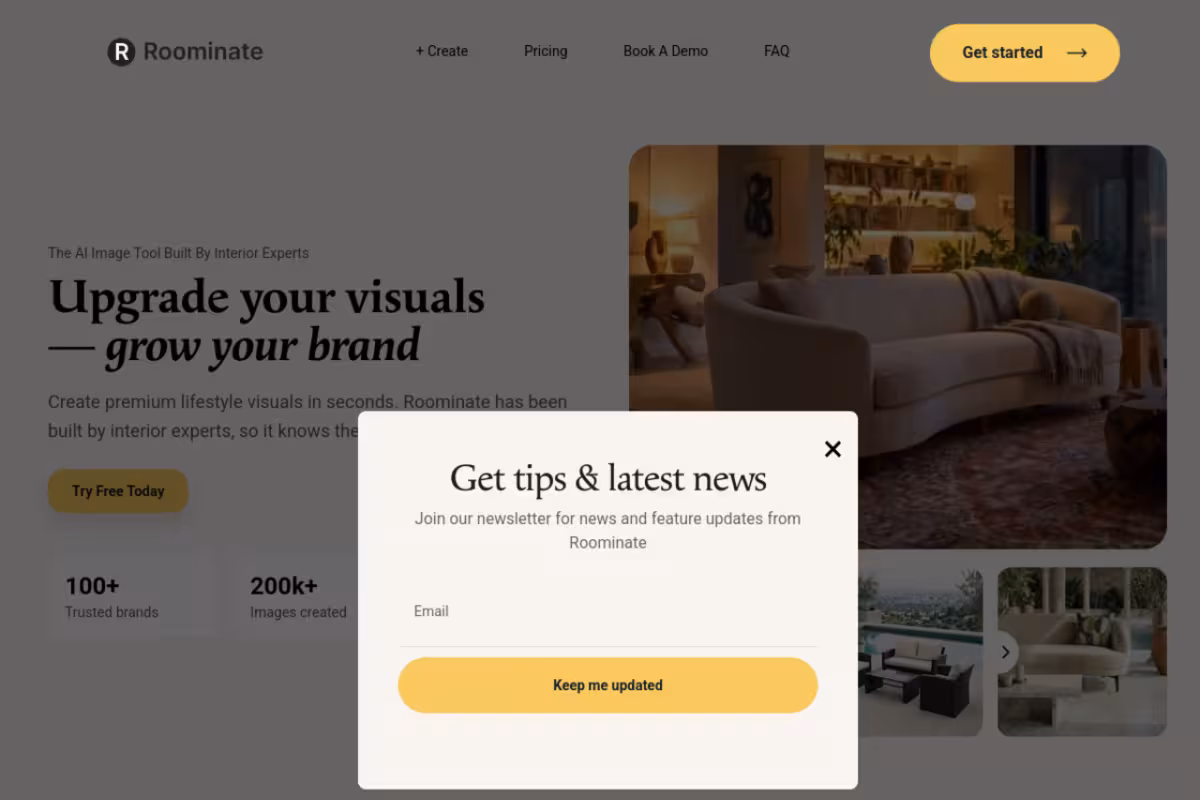 Roominate™ homepage screenshot