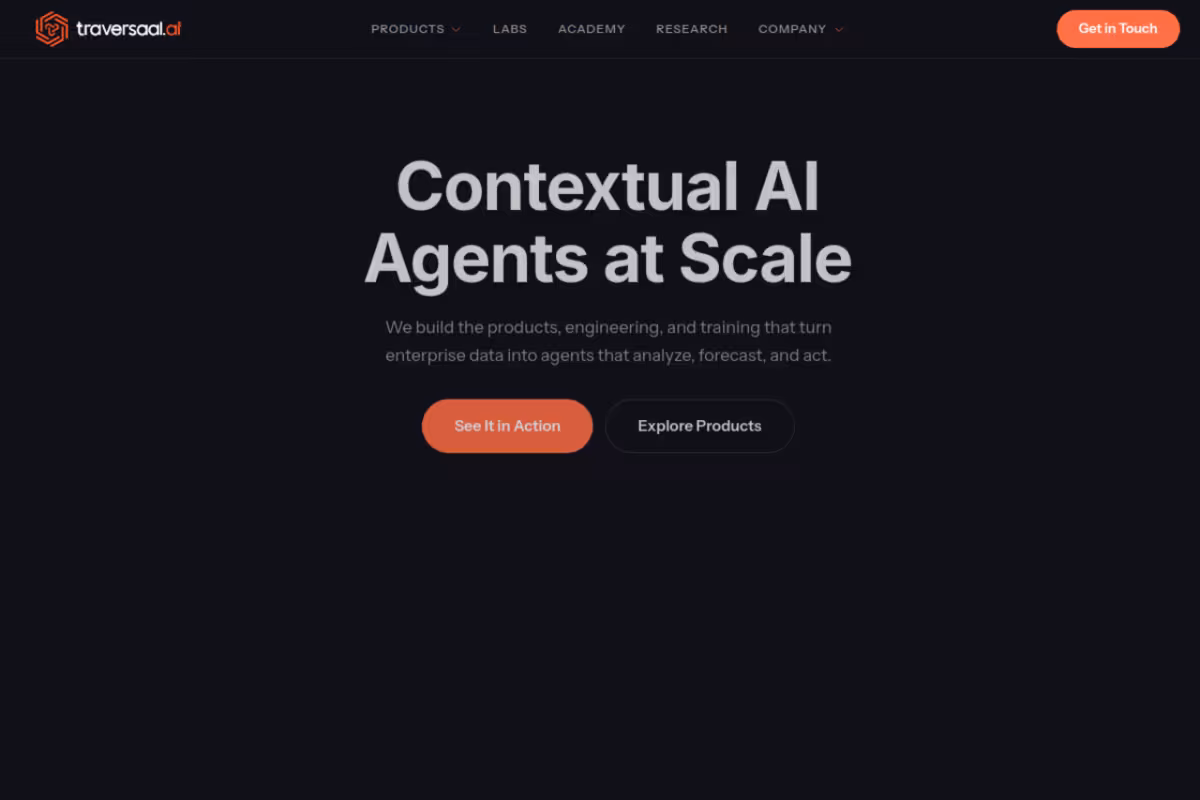 Traversaal homepage screenshot