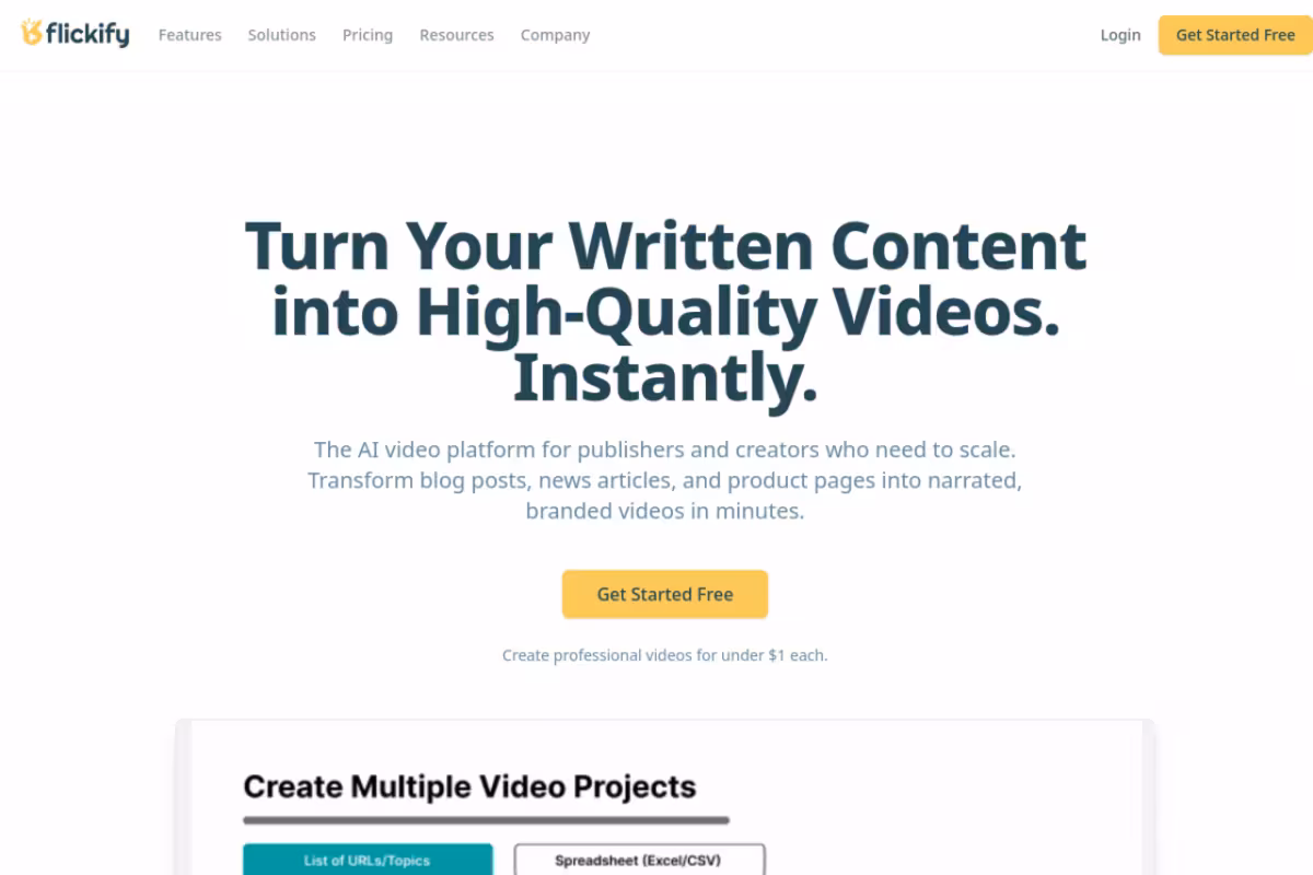 Flickify homepage screenshot