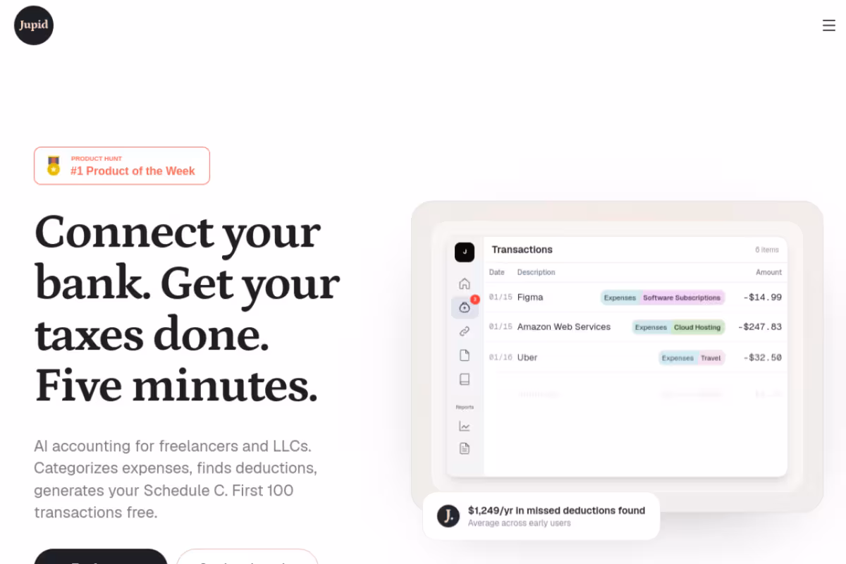 Jupid homepage screenshot