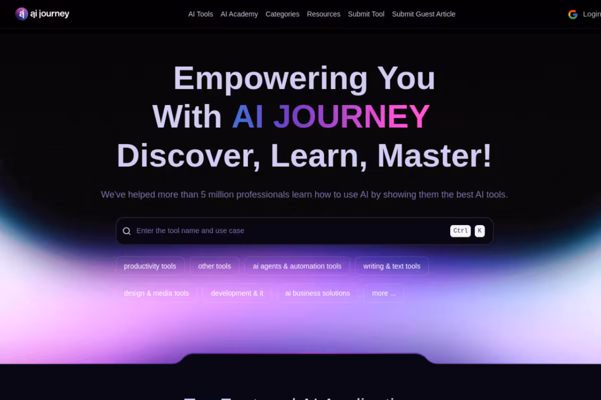 AI Journey homepage screenshot
