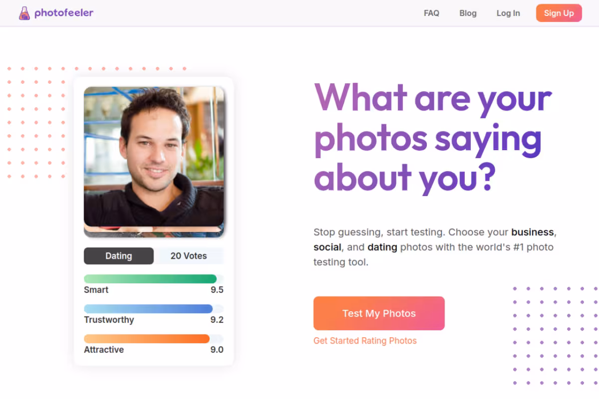Photofeeler homepage screenshot
