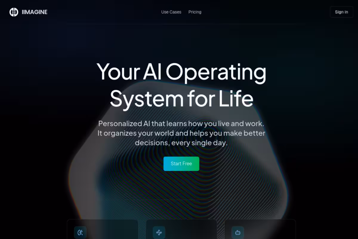 IIMAGINE homepage screenshot